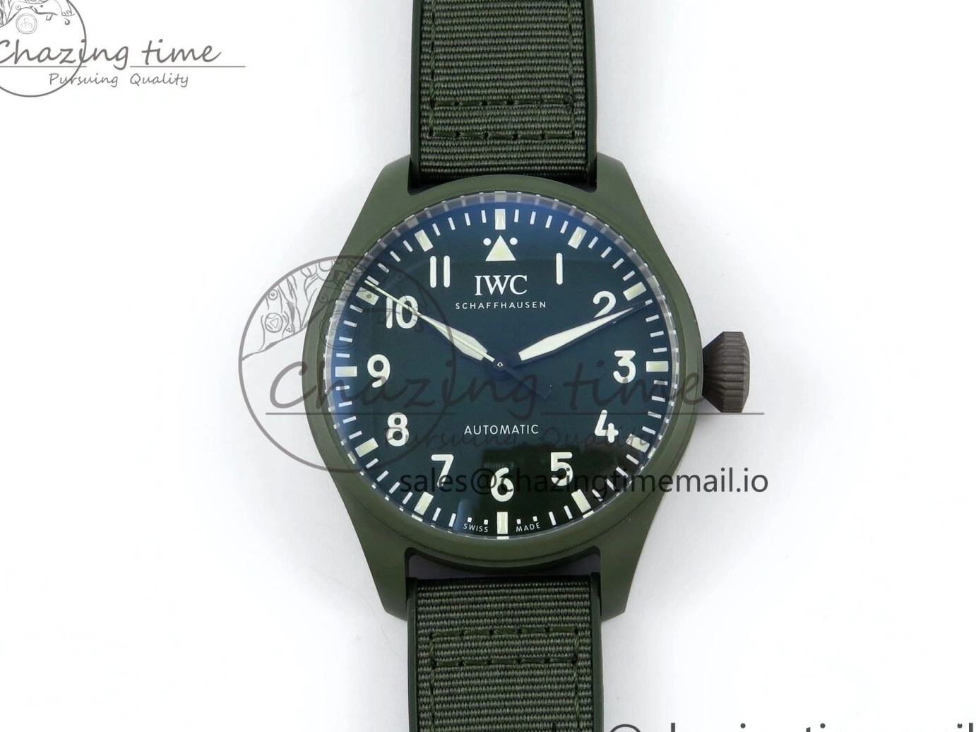MIROTIME 0117 Big Pilot IW329802 M+F 1:1 Best Edition Green Dial on Green Nylon Strap MY Unique 7002